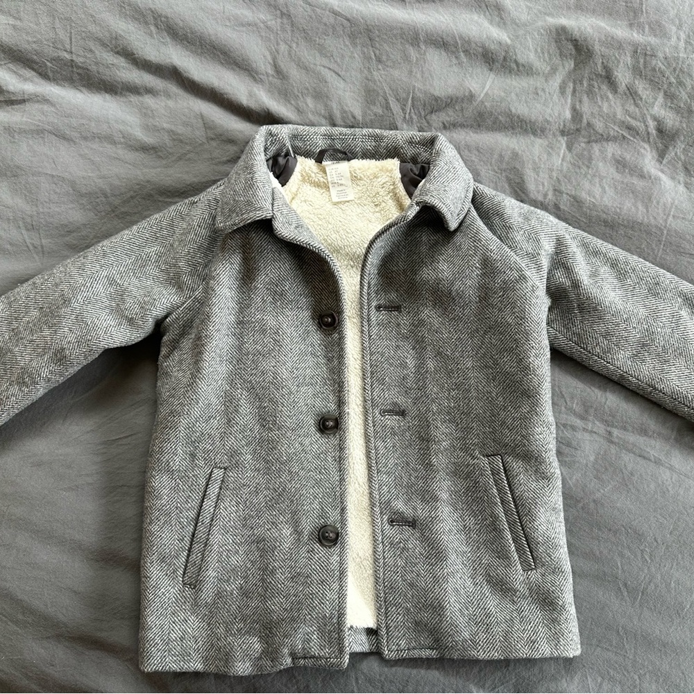 Kids Gray Herringbone Jacket